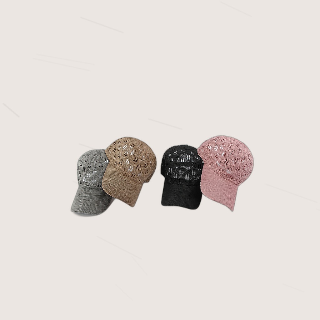 Women's Single-color Knitted Mesh Reversible Casual Baseball