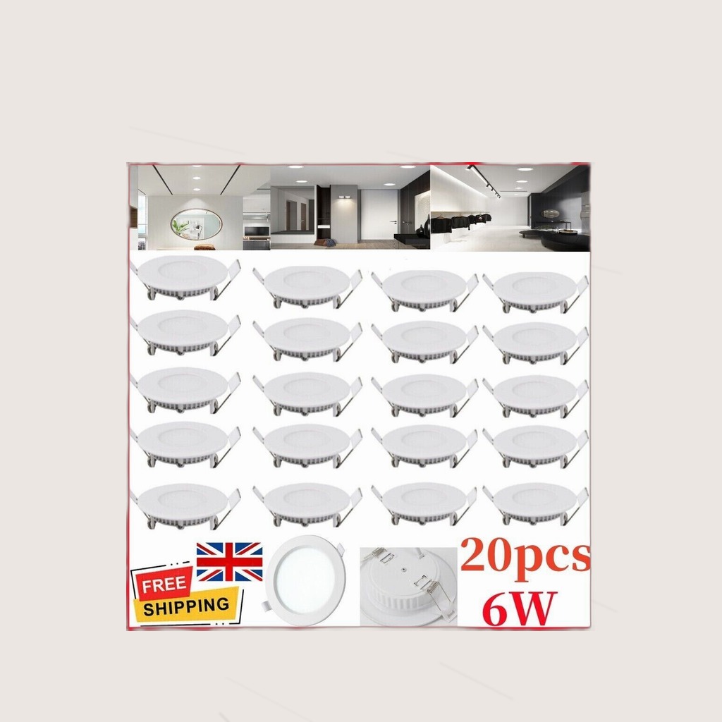 20X Ultra Slim Recessed LED Flat Panel Ceiling Spot Lights