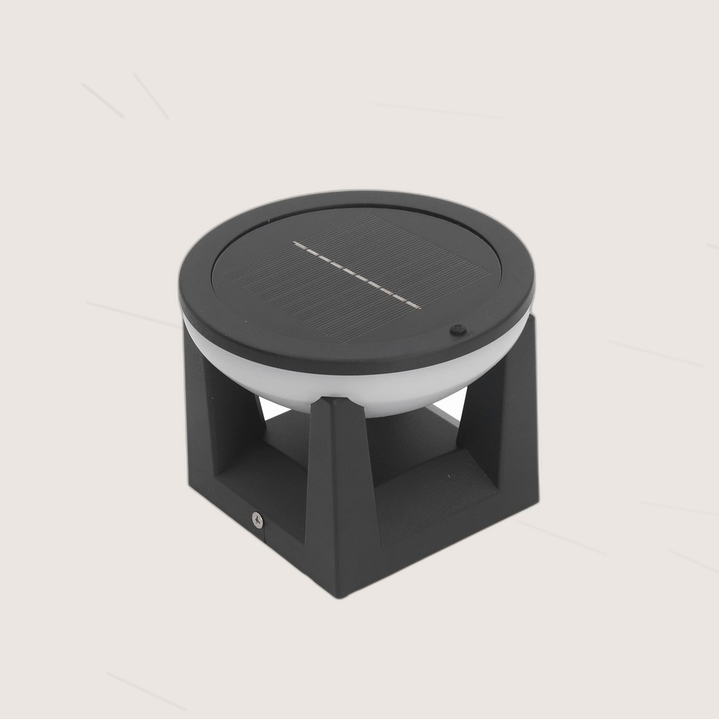 Solar Post Light Outdoor Column Pillar Lamp Y140 Round