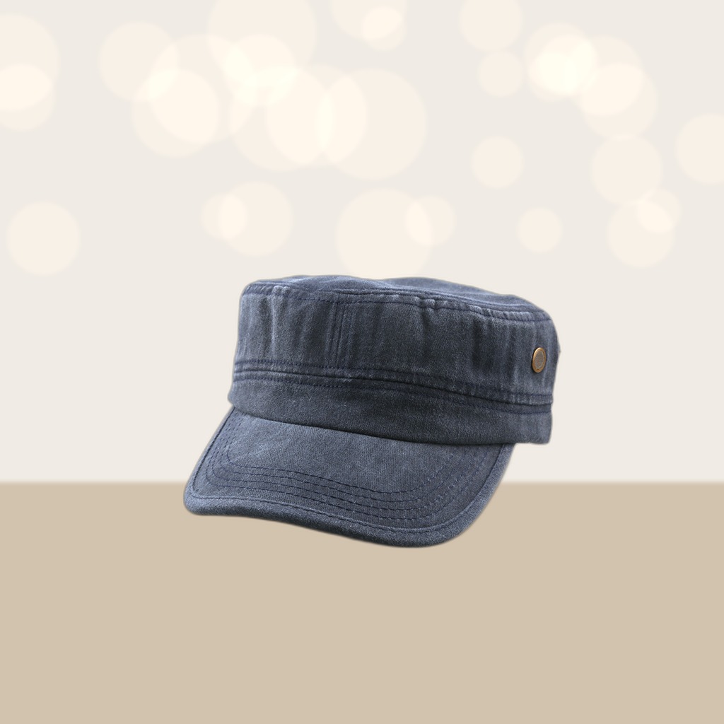 Summer Men's Solid-color Washed Vintage Flat-top Hat