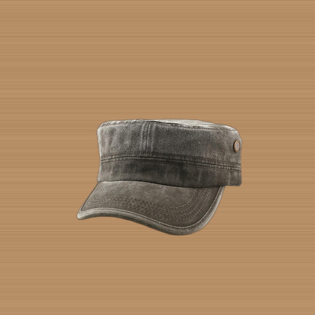 Summer Men's Solid-color Washed Vintage Flat-top Hat