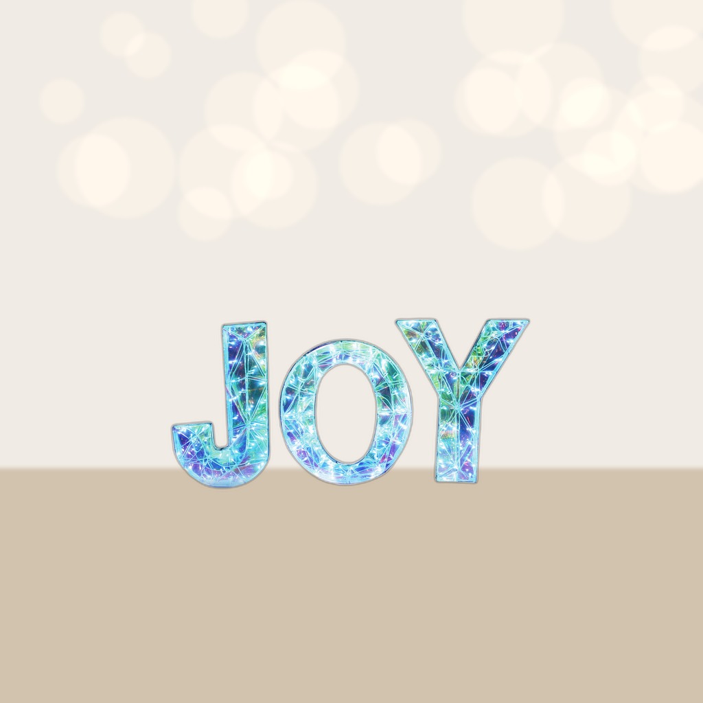 3 Piece Outdoor Xmas Decor Letters LED Lighted Prism Holiday