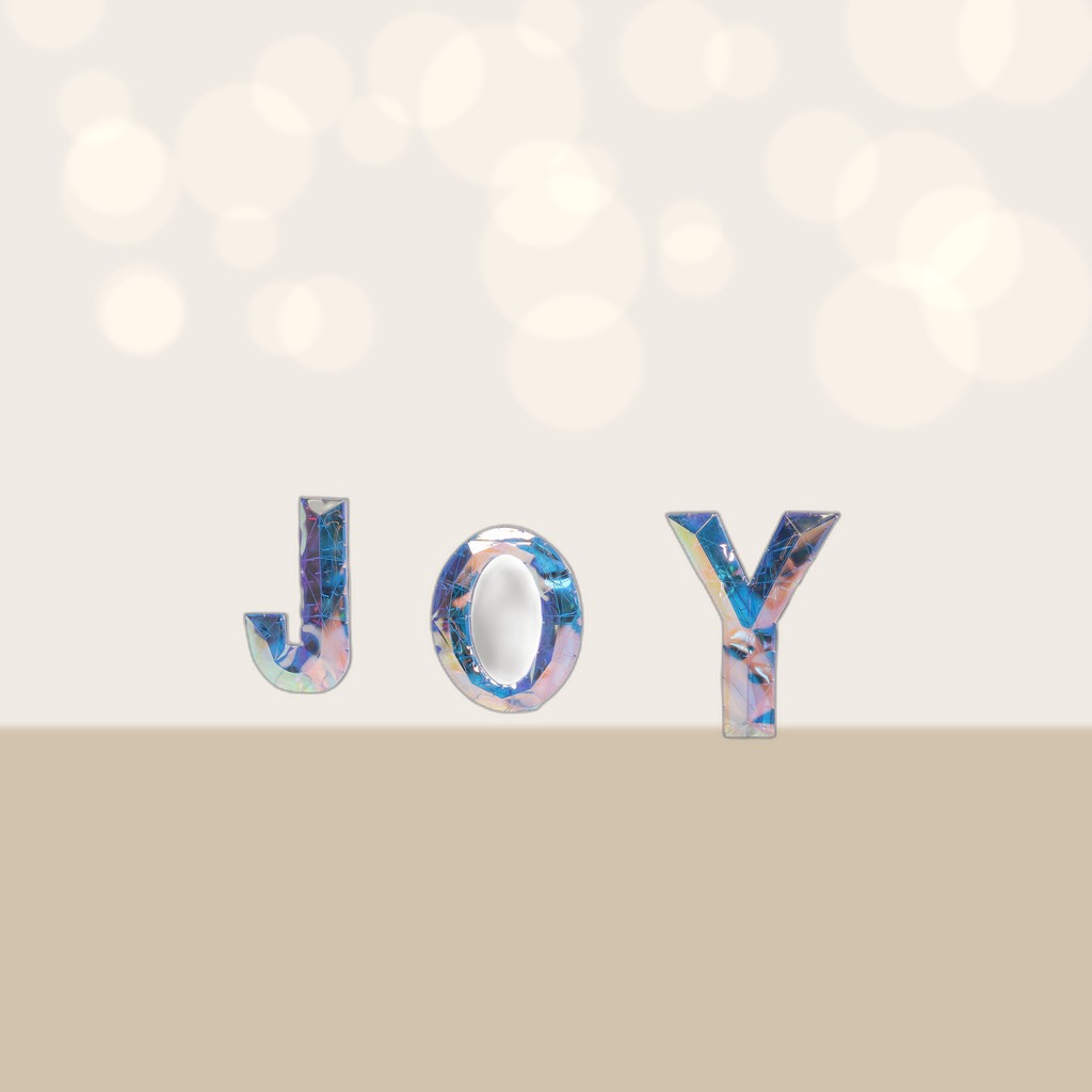 3 Piece Outdoor Xmas Decor Letters LED Lighted Prism Holiday