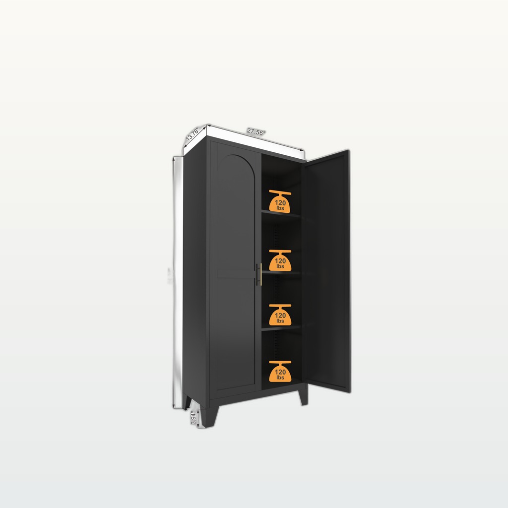 61 2 Shapely Doors Cabinet, Metal Storage Cabinet With Doors