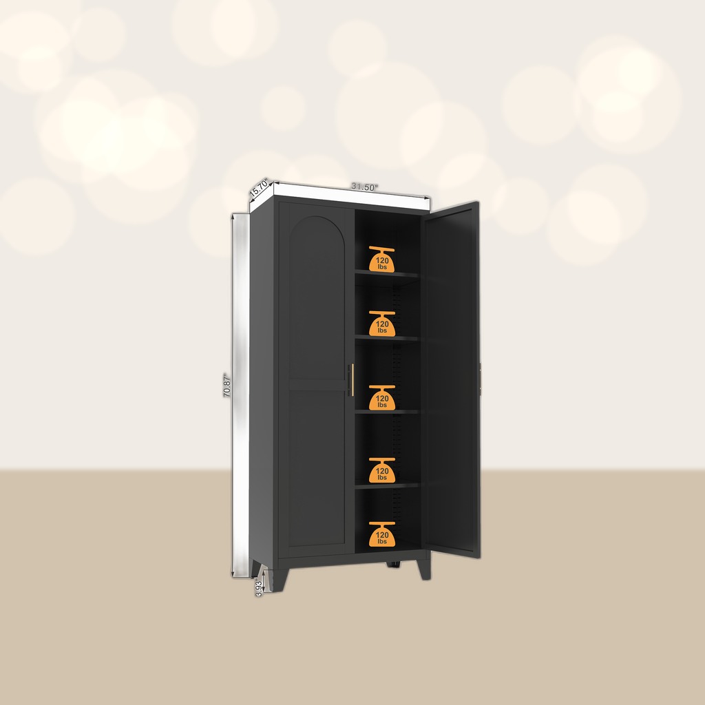 71 2 Shapely Doors Cabinet, Metal Storage Cabinet With Doors