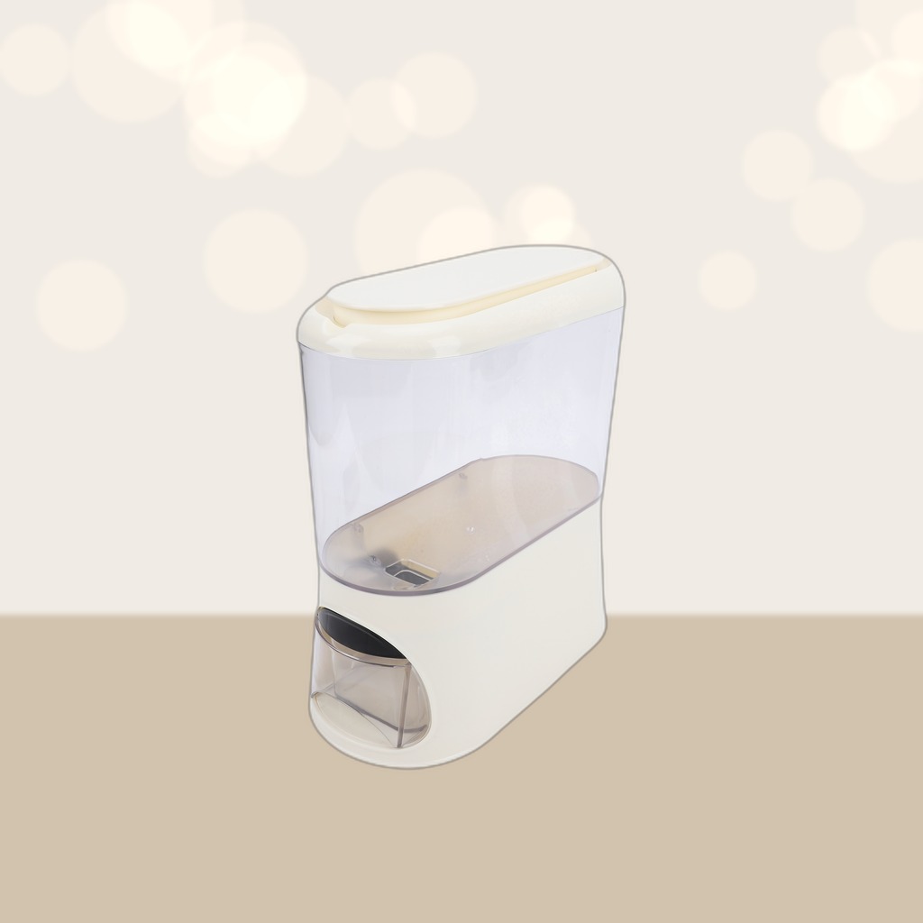 Rice Dispenser With Cup PP Sealed Clear Dry Food Storage