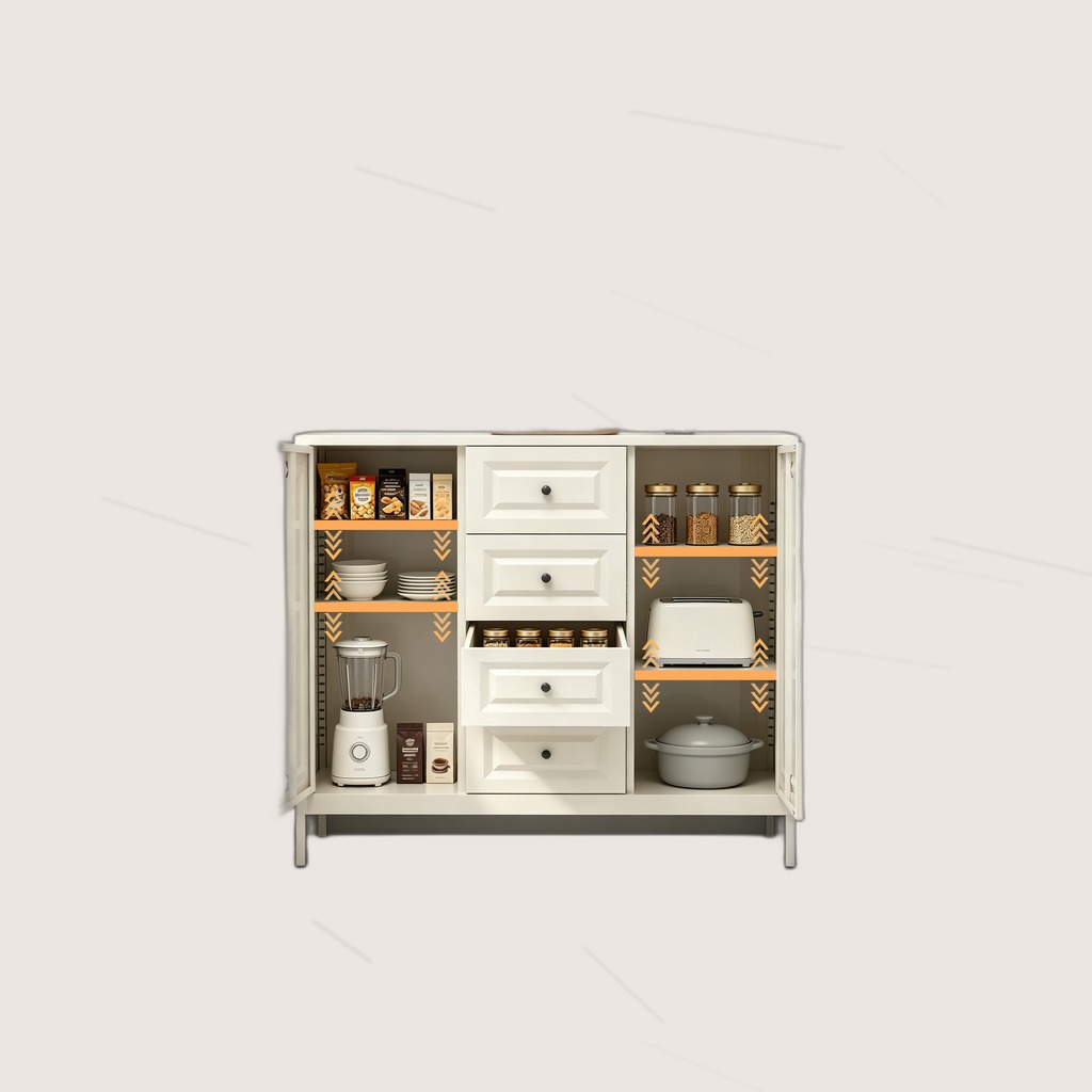 40.16 Storage Sideboard Buffet Cabinet, Freestanding Accent