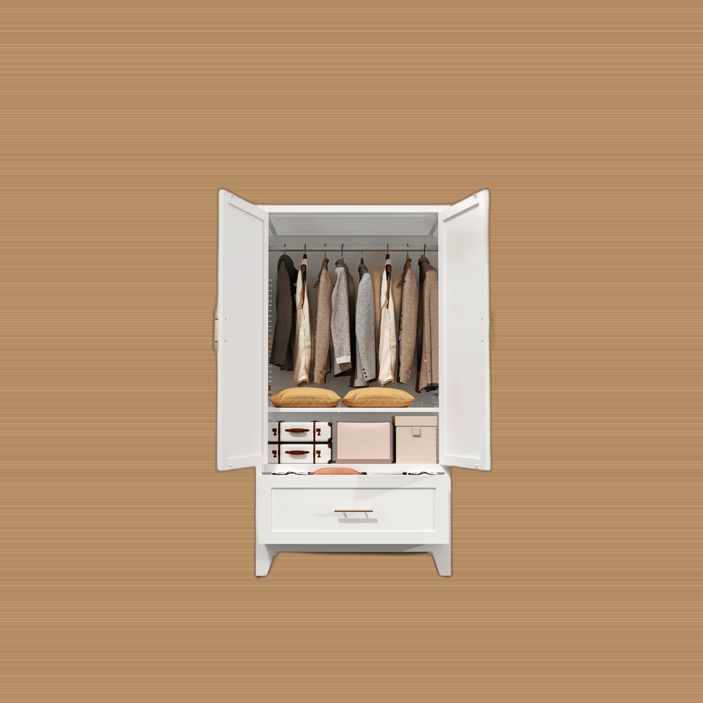60 Tall Metal Wardrobe Cabinet With 1 Drawer And Hanging
