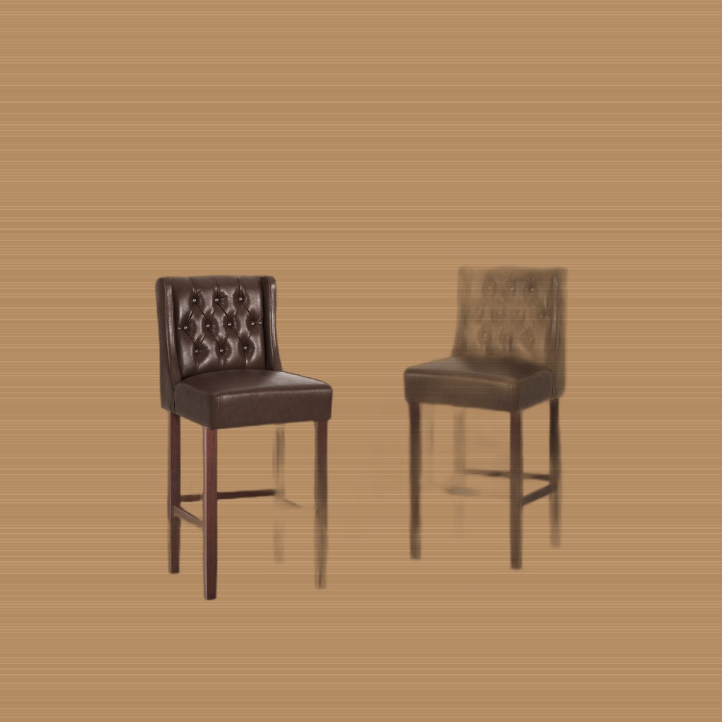 Upholstered Bar Stool (Dark Brown)