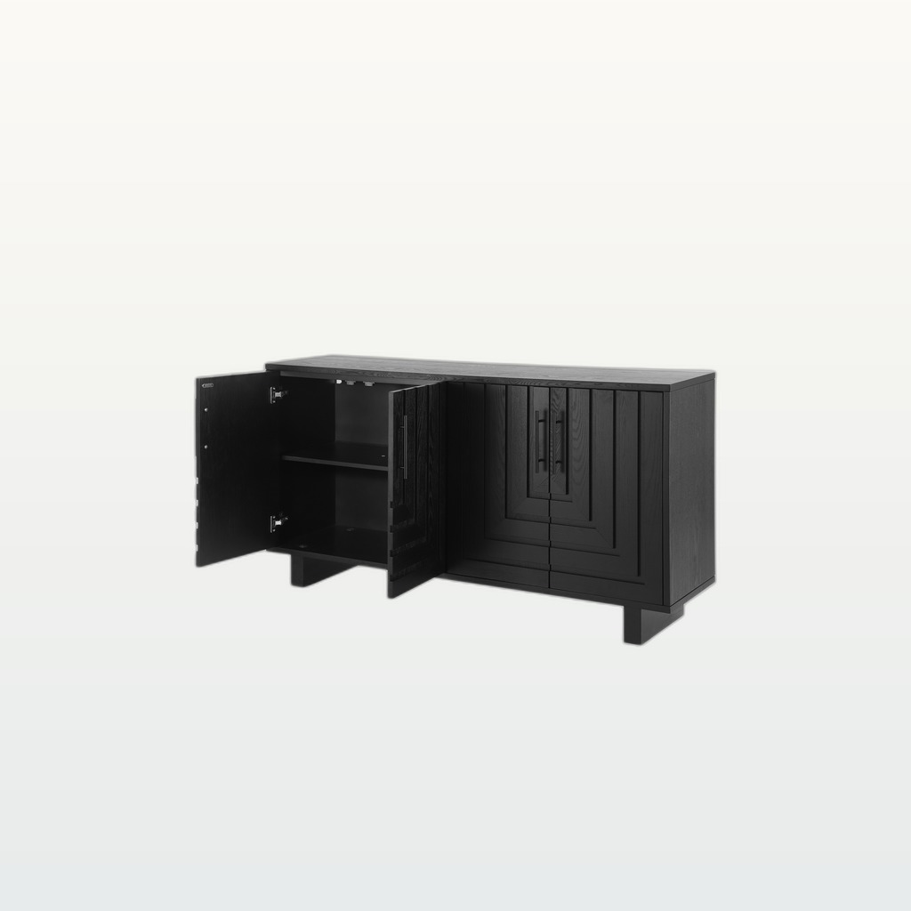 Modern Sideboard, 59x15.75x32.5 Storage Cabinet With 4