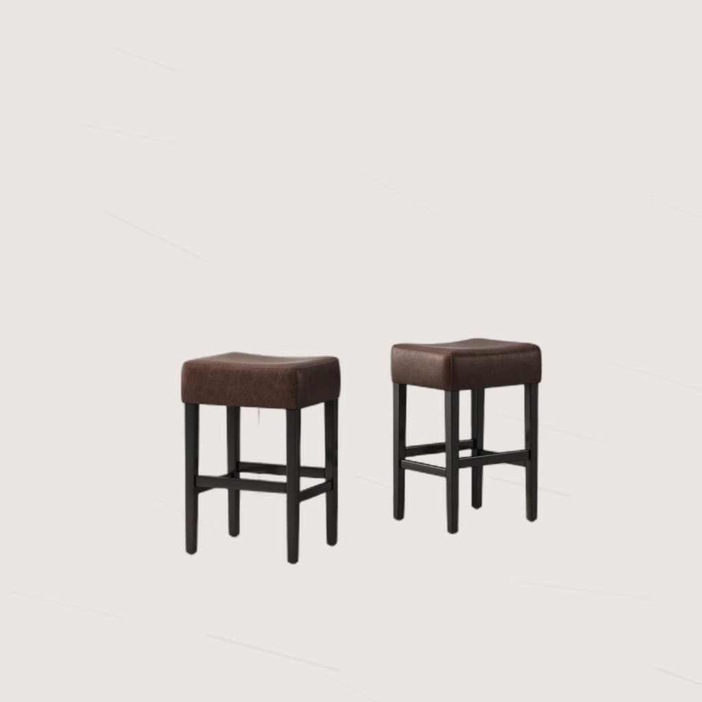 Faux Leather Counter Stools, Set of 2