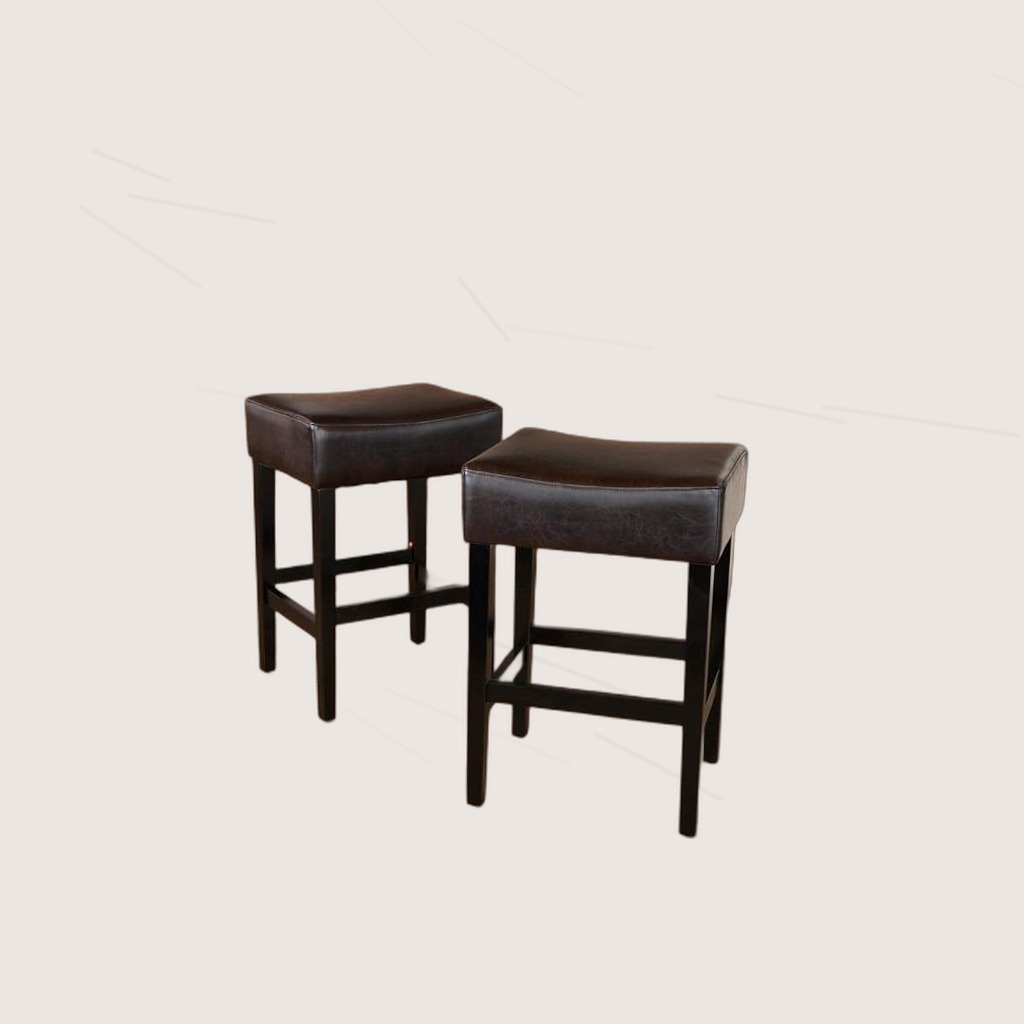 Faux Leather Counter Stools, Set of 2