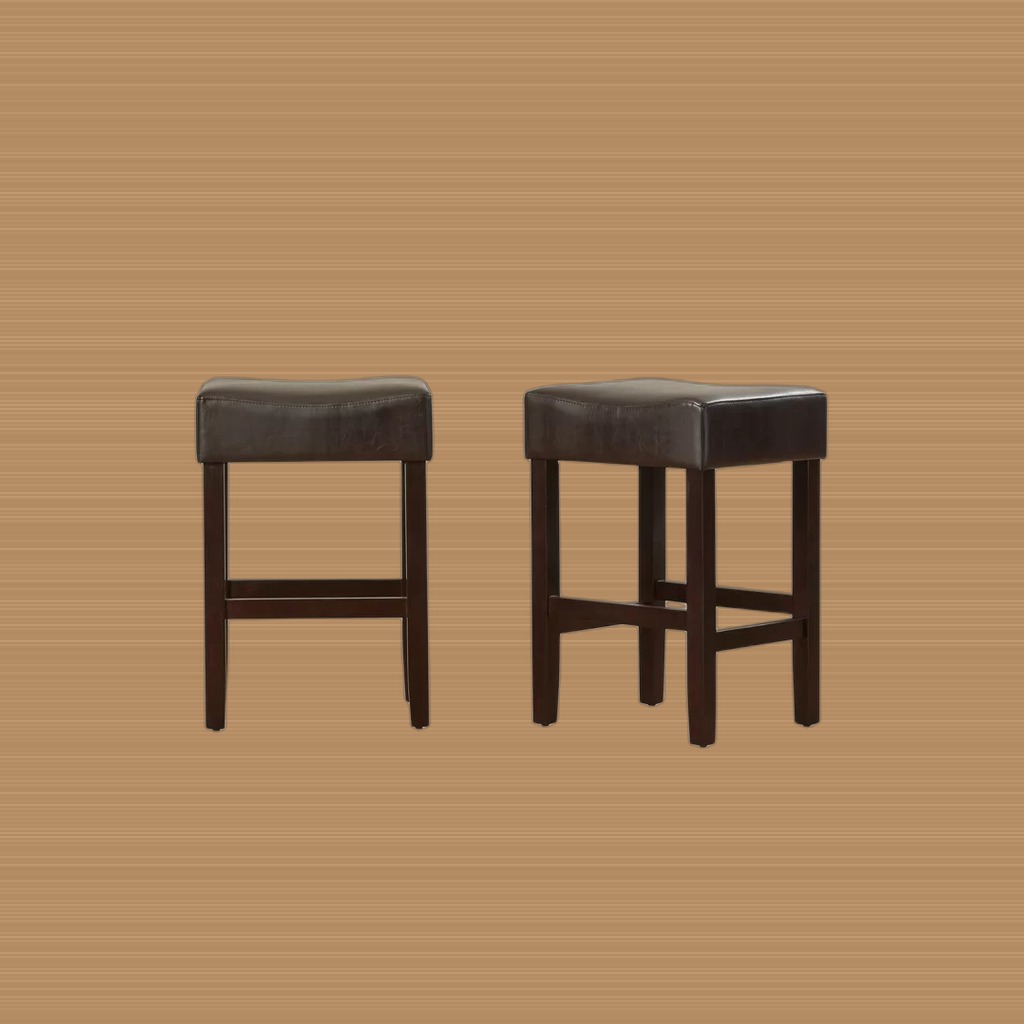 Faux Leather Counter Stools, Set of 2