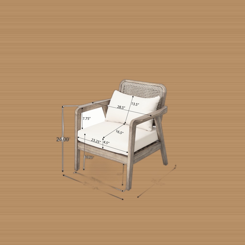 Acacia Wood Patio Club Chairs, Set of 2
