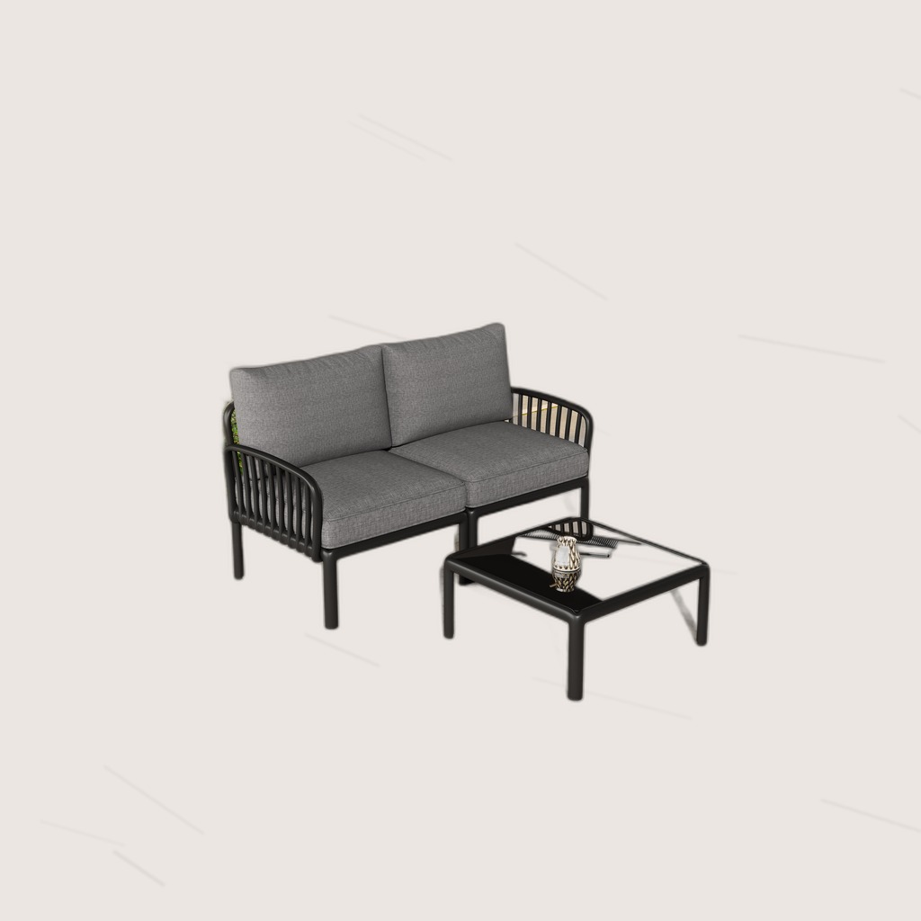 3 Piece Patio Conversation Sets, Modern Outdoor Patio