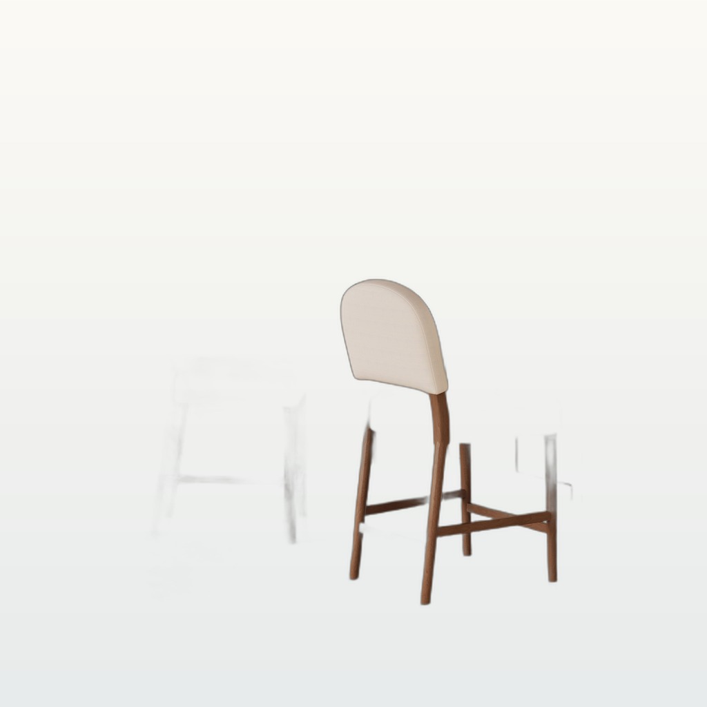 26 Seat Height Fabric & Rubberwood Bar Stool, Beige
