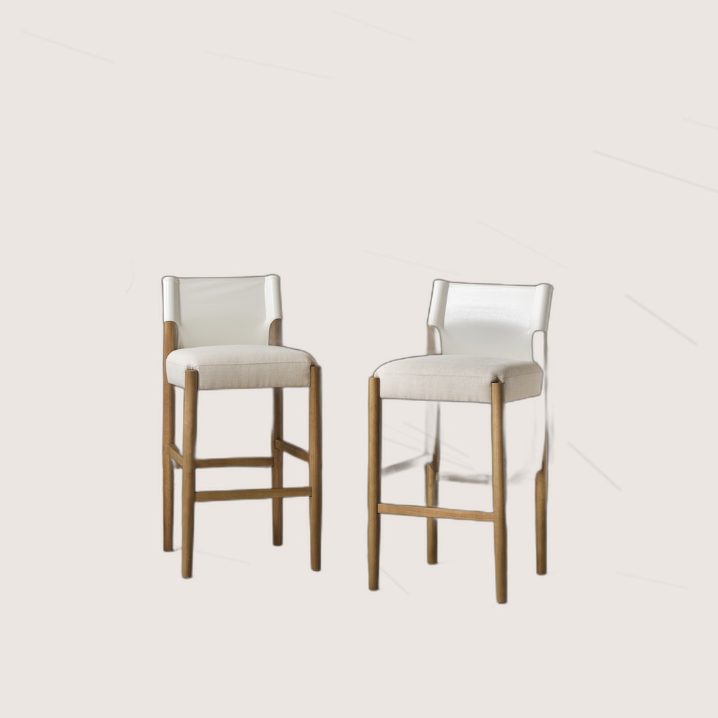 28.5, Modern Solid Wood Bar Stool With Polyester Cushion