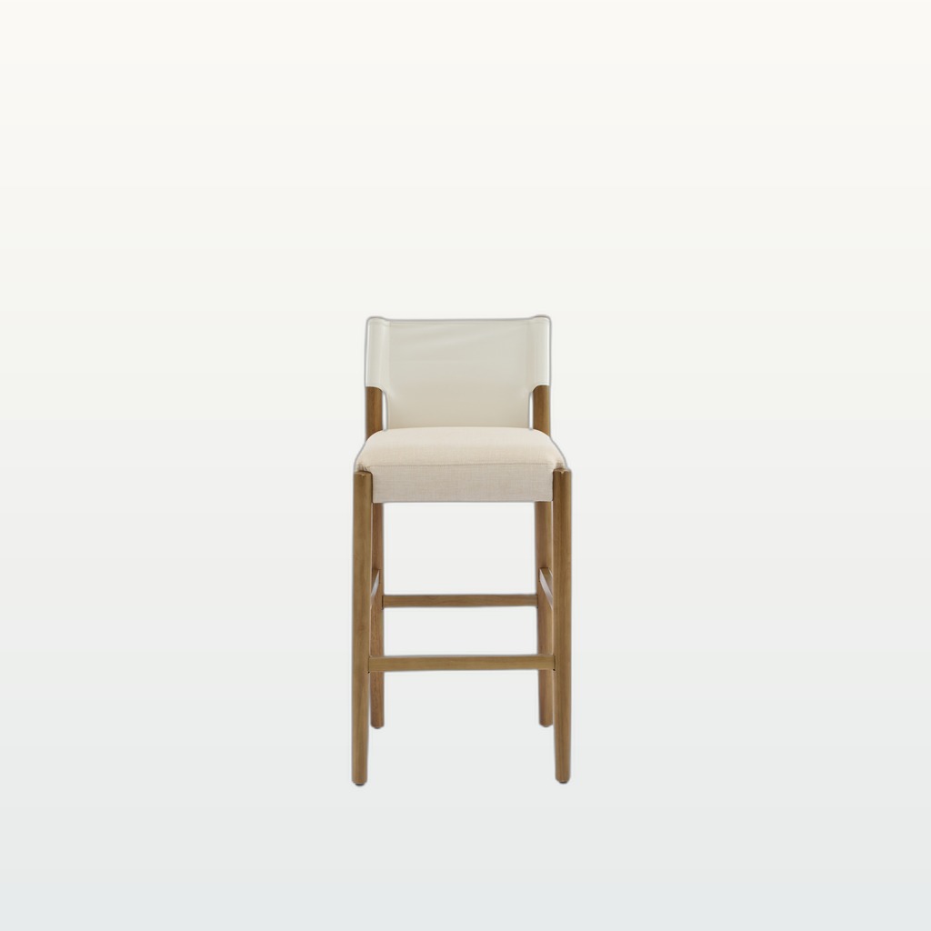 28.5, Modern Solid Wood Bar Stool With Polyester Cushion