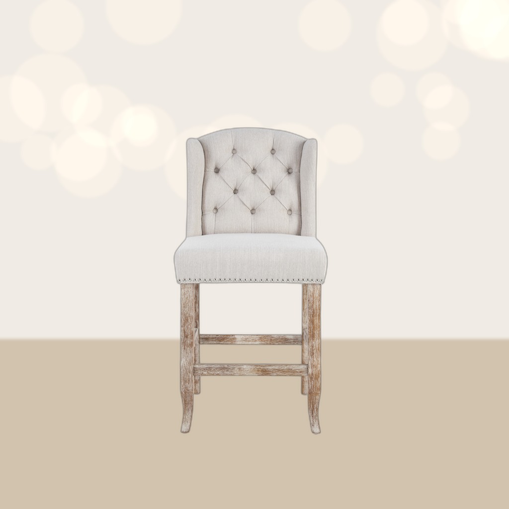 Tufted Wingback Counter Stools (Set of 2)