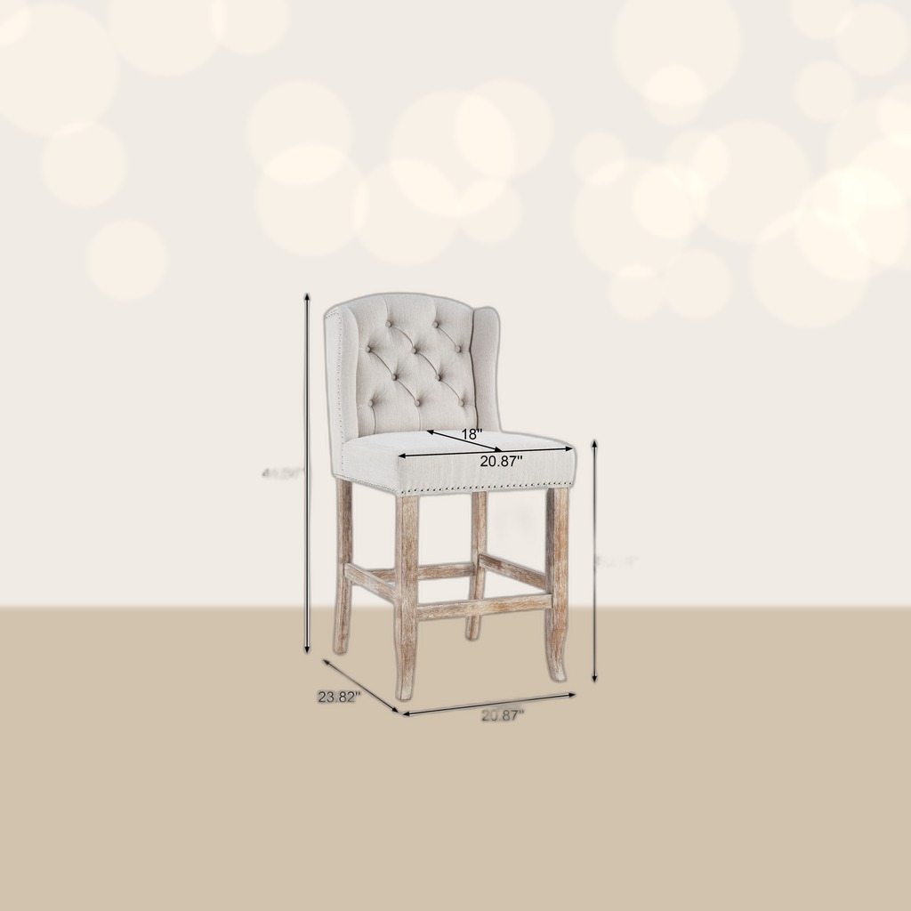 Tufted Wingback Counter Stools (Set of 2)
