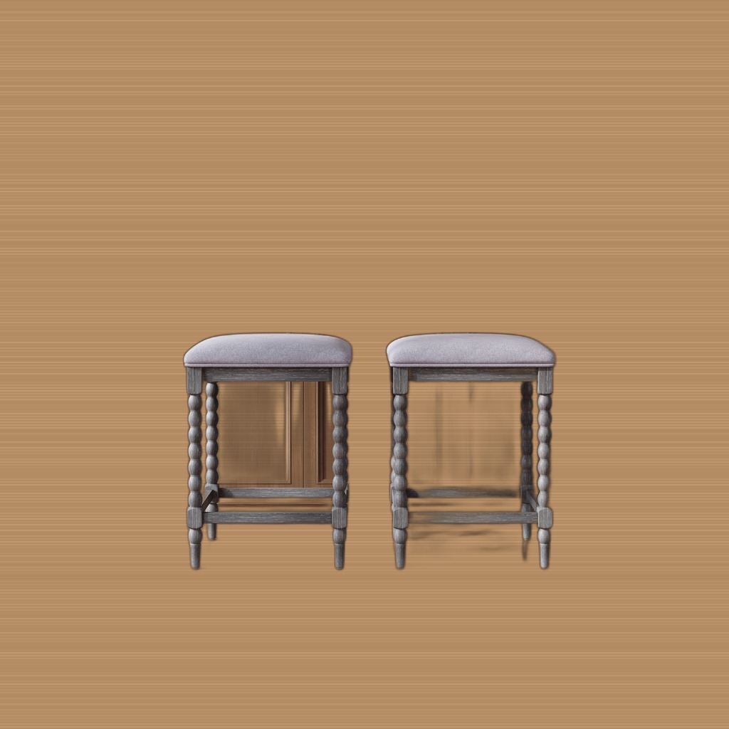 26Counter Stools,Set Of 2 With Upholstered Seat, Solid