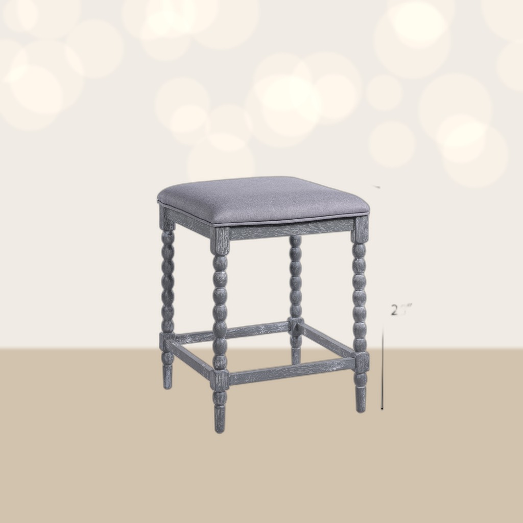26Counter Stools,Set Of 2 With Upholstered Seat, Solid