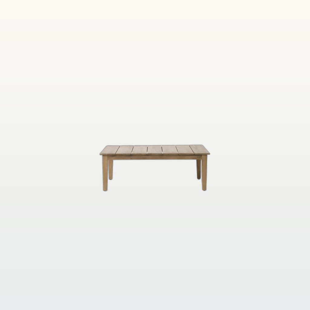 Acacia Wood Outdoor Coffee Table, Light Brown, 14 H X 23.5 W