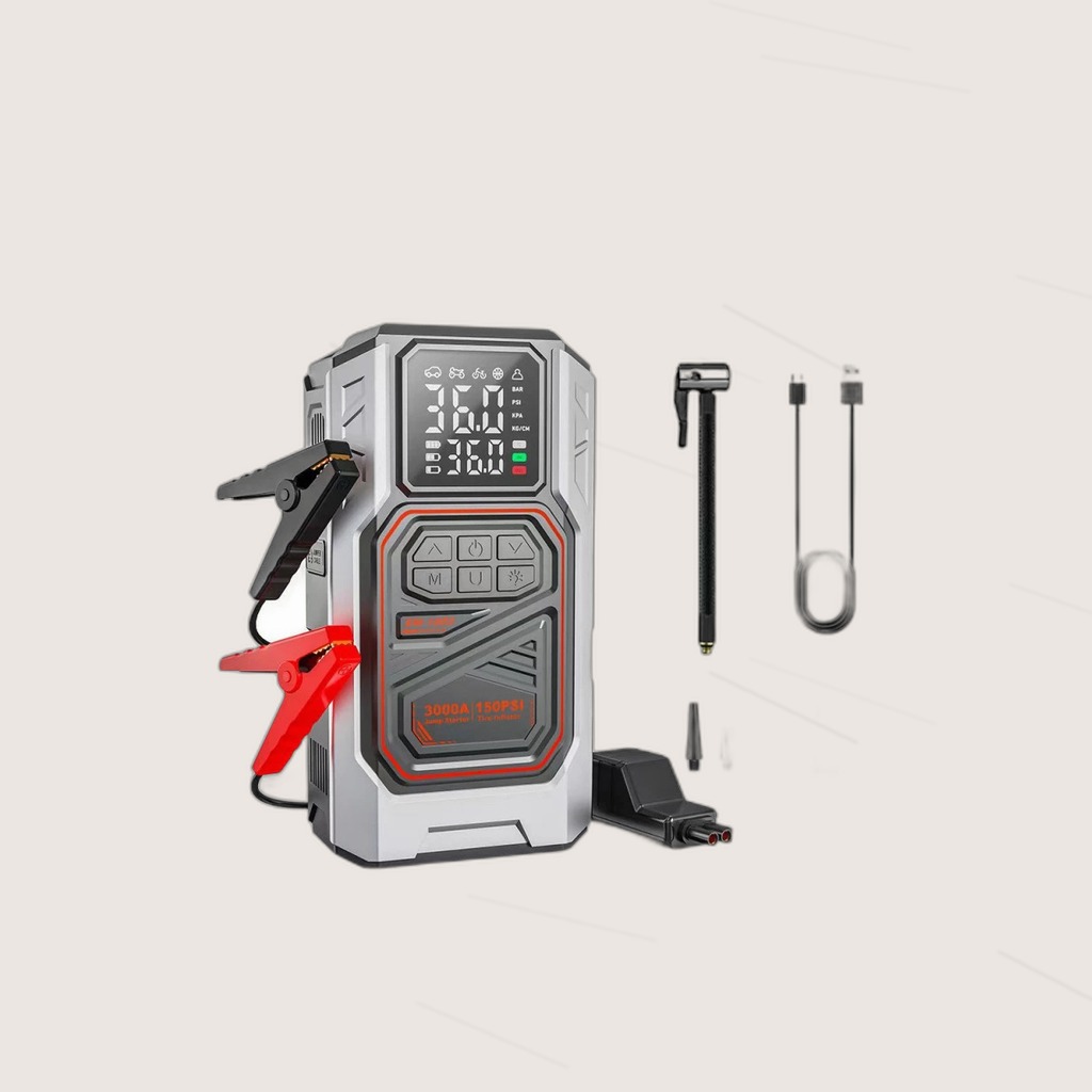 Car Starter With Tyre Inflator Air Pump 150PSI Wireless