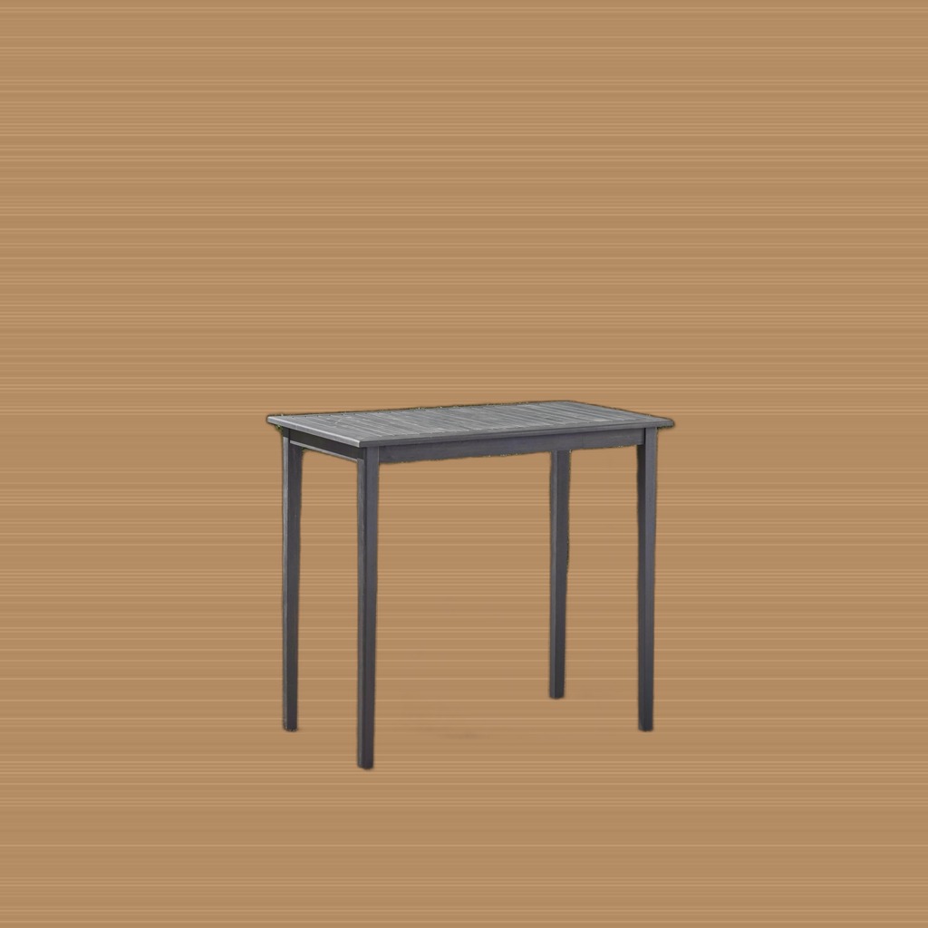 Outdoor Minimalist Acacia Wood Rectangle Bar Table - Dark Gray