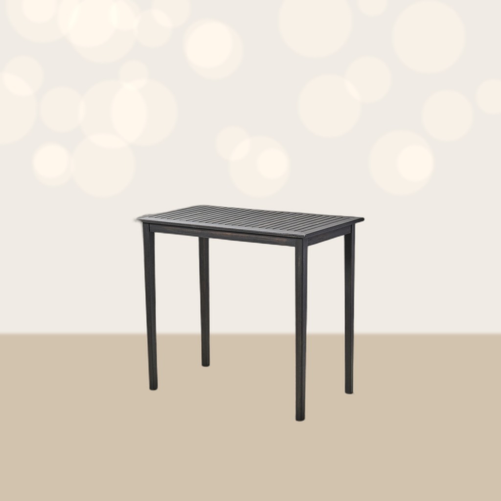 Outdoor Minimalist Acacia Wood Rectangle Bar Table - Dark Gray