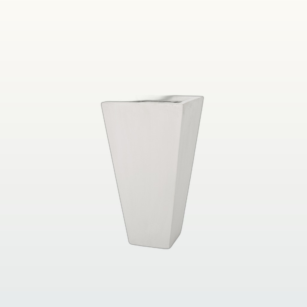 13 Outdoor Modern MGO Small Cast Stone Planter, White