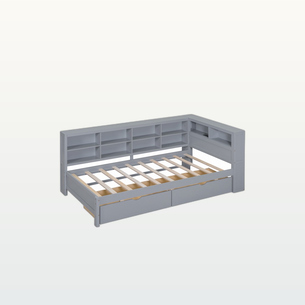 Wooden Daybed with Drawers and USB