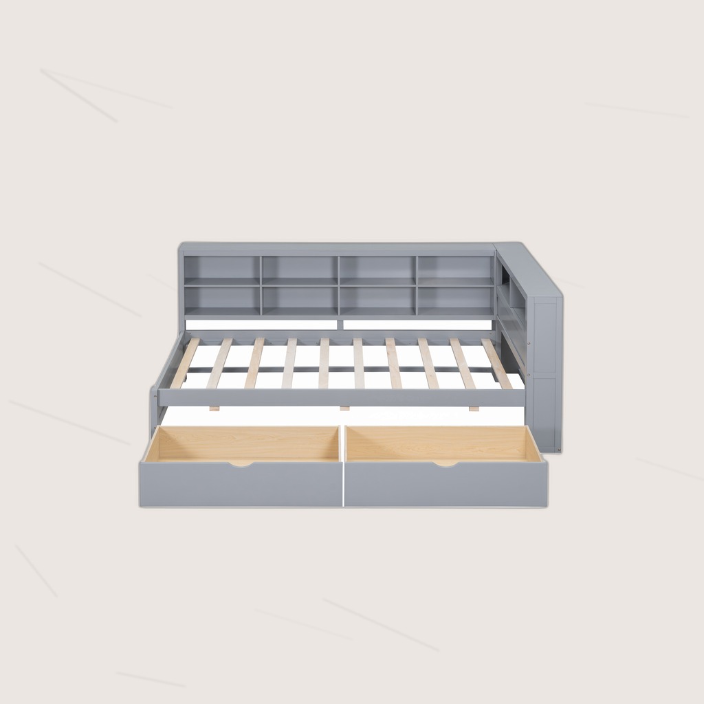 Wooden Daybed with Drawers and USB