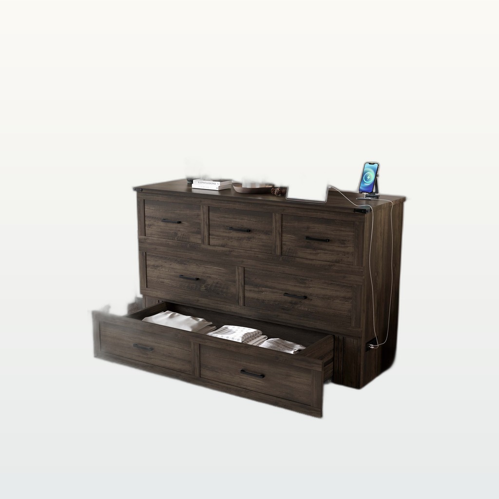 Queen Murphy Bed with Charging Station