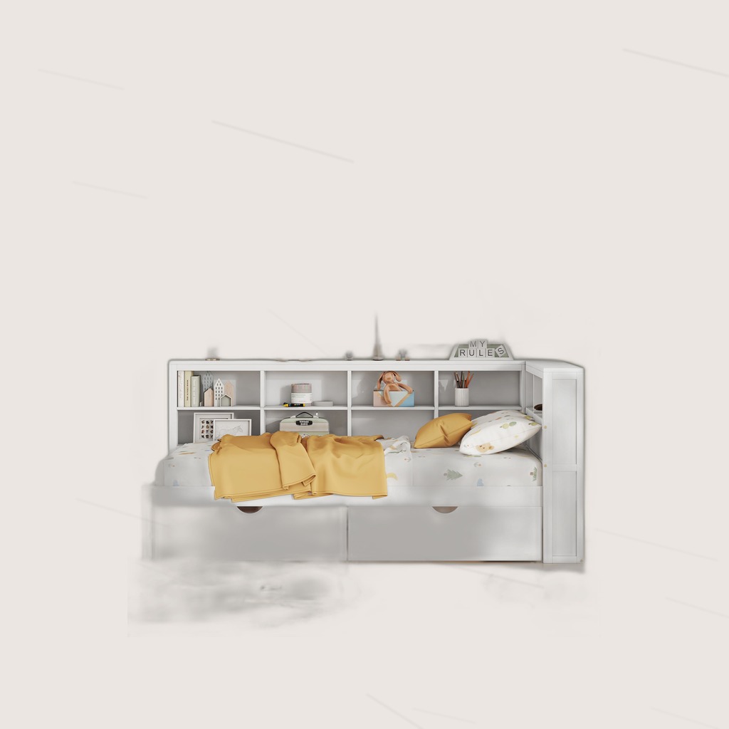 Wooden Twin Size DayBed With 2 Drawers, DayBed With Storage