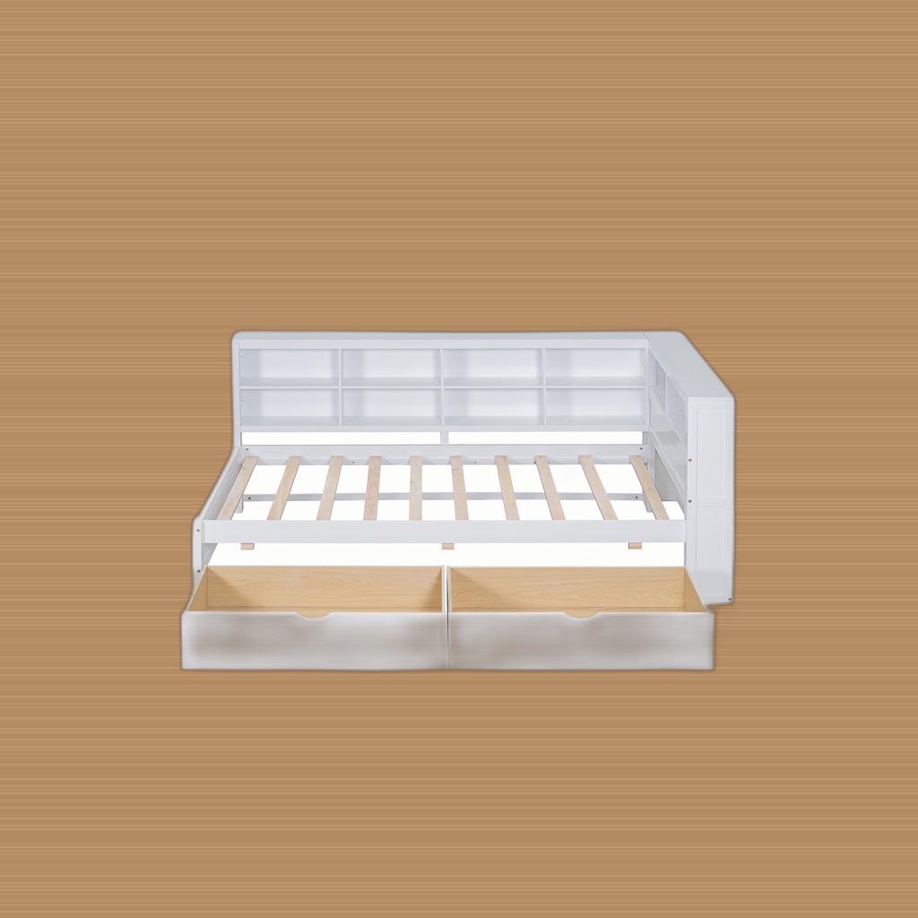 Wooden Twin Size DayBed With 2 Drawers, DayBed With Storage
