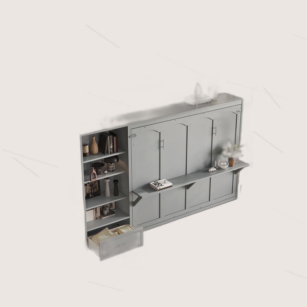 Queen Size Murphy Bed With Height Adjustable Storage