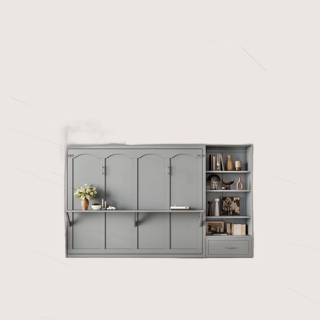 Queen Size Murphy Bed With Height Adjustable Storage