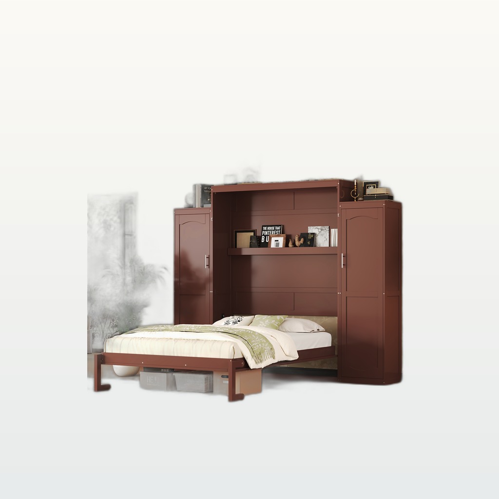 Queen Murphy Wall Bed with Wardrobes