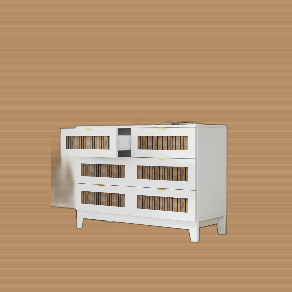 Rustic Farmhouse Style Wooden Dresser With 6 Drawers