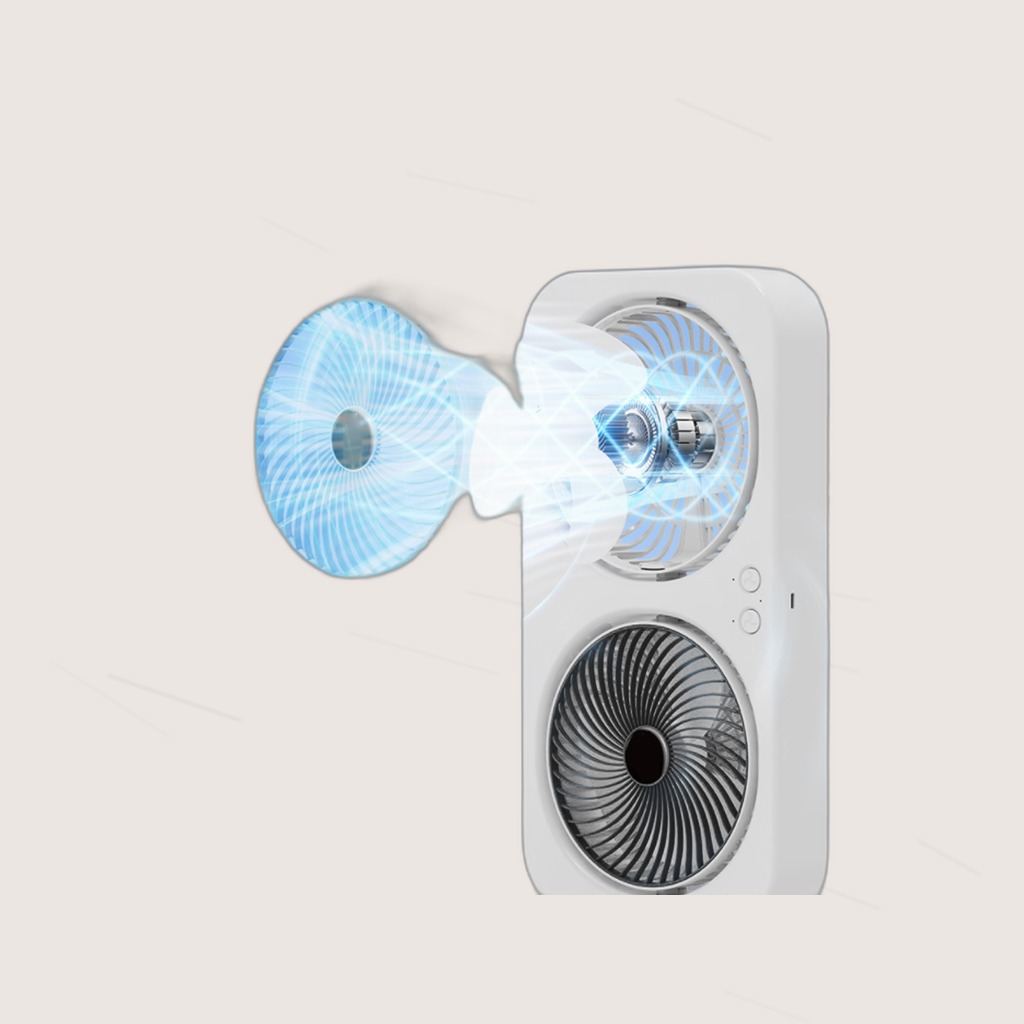 Tabletop Dual Fan USB Rechargeable Silent Air Circulation