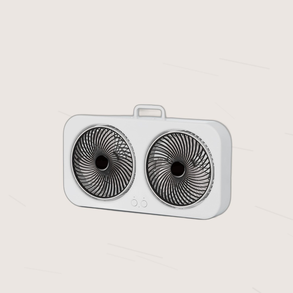 Tabletop Dual Fan USB Rechargeable Silent Air Circulation