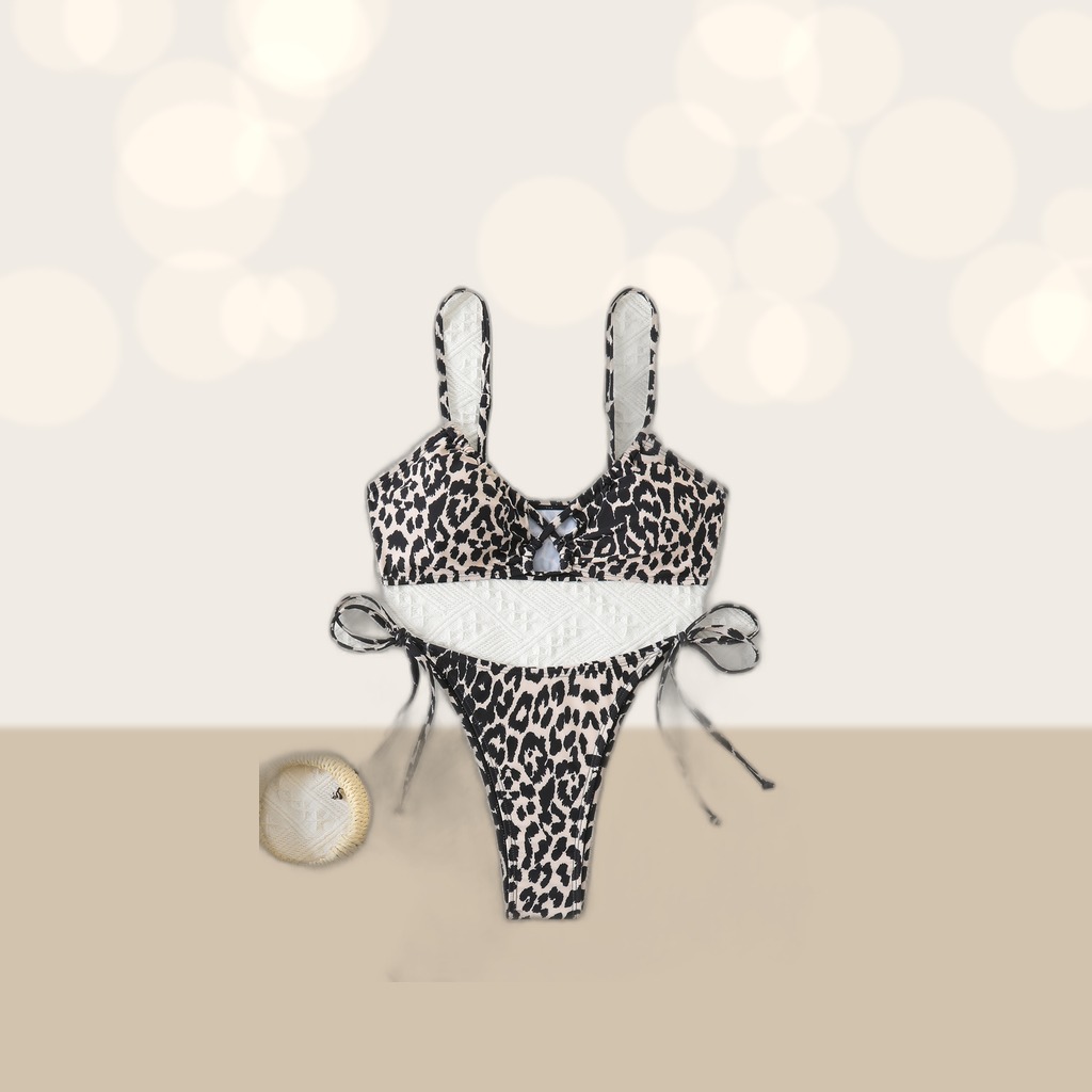Leopard Print Bralette Bikini Set
