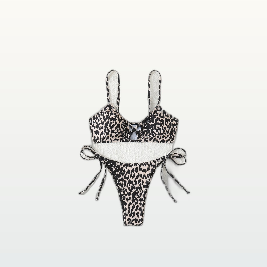 Leopard Print Bralette Bikini Set