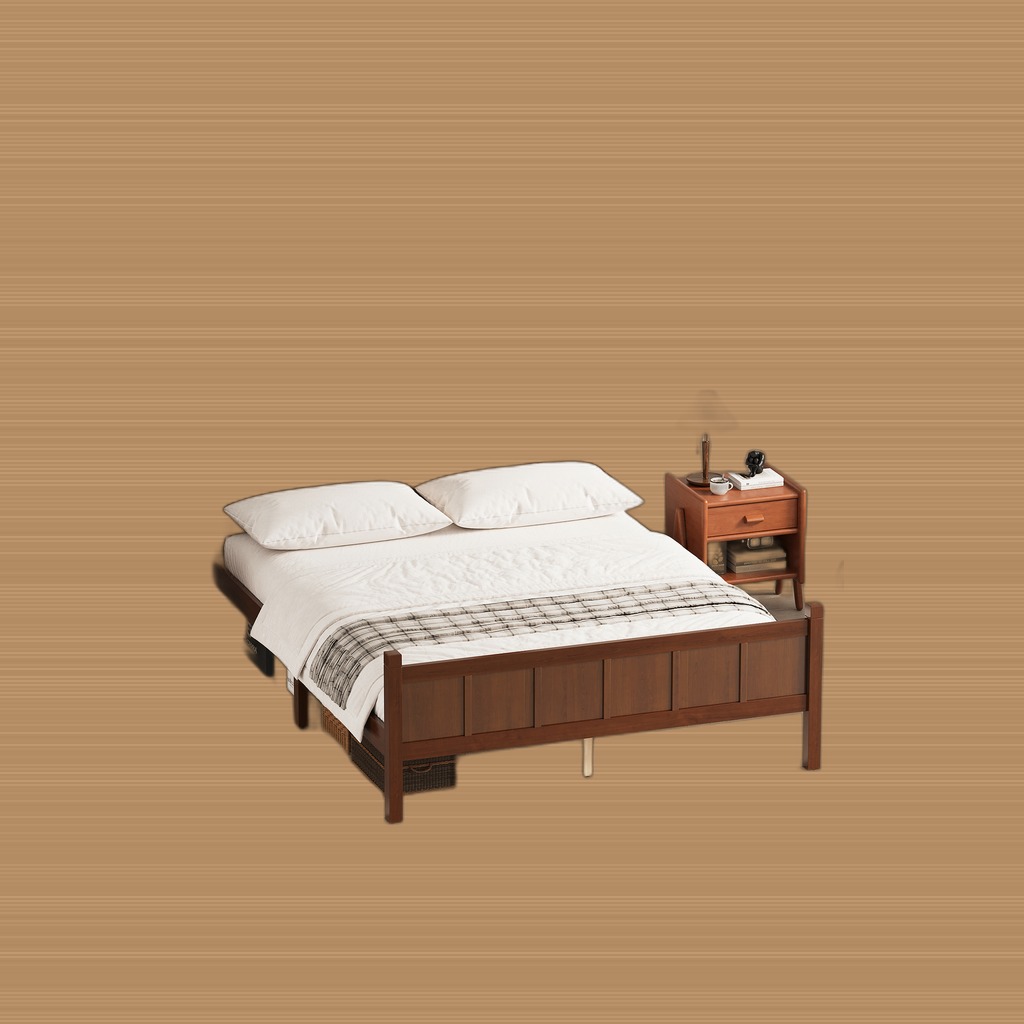 Queen Platform Bed (Dark Walnut)
