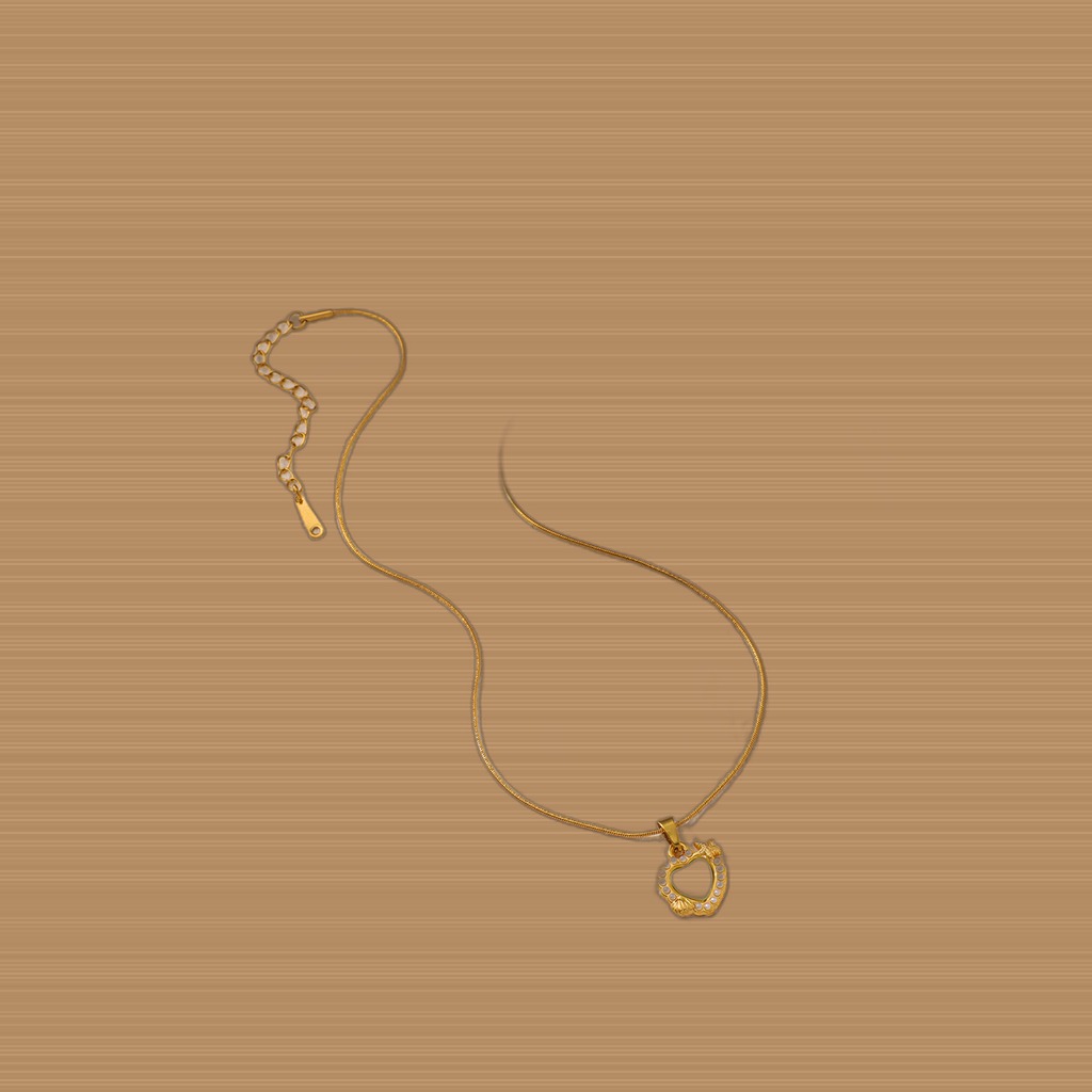 Stainless Steel Ocean Breeze Heart-shaped Pendant Necklace