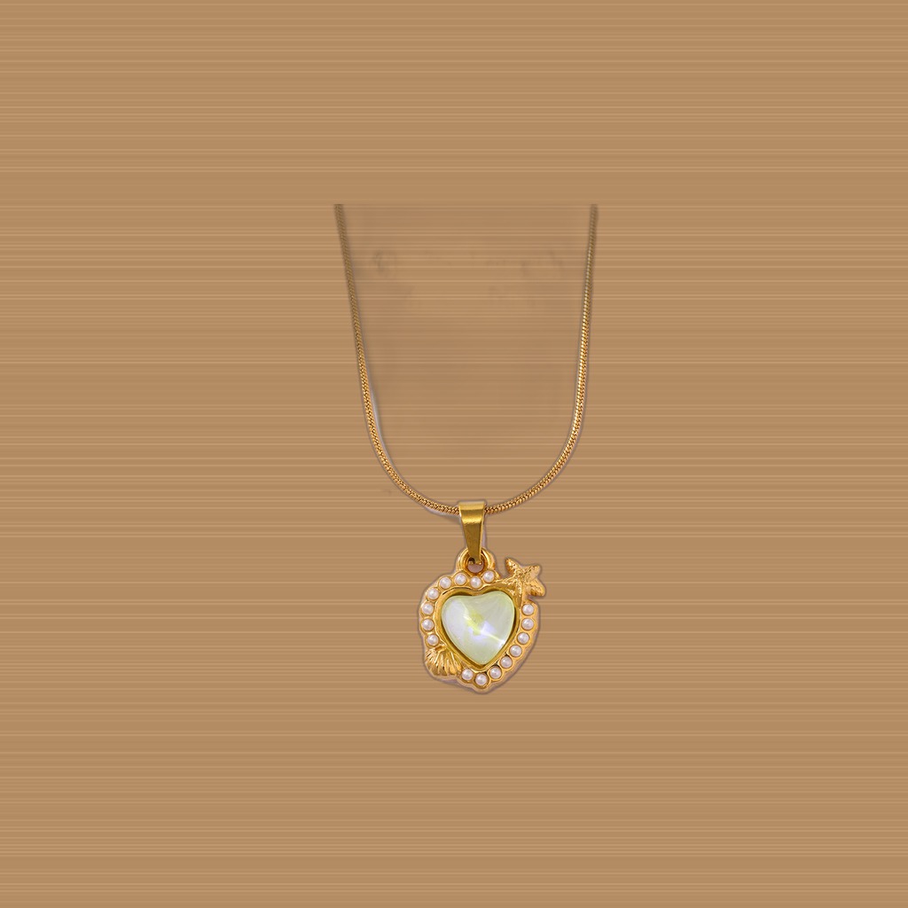 Stainless Steel Ocean Breeze Heart-shaped Pendant Necklace