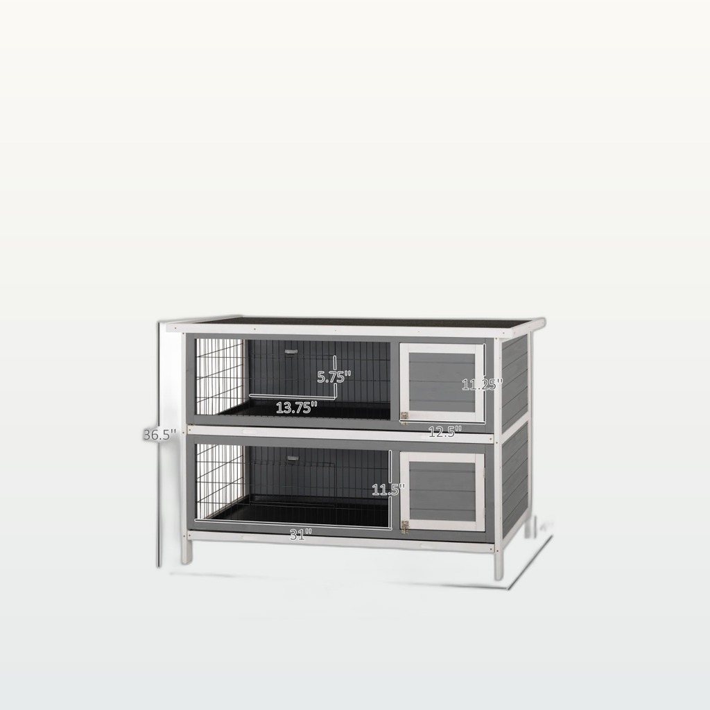 PawHut 2-Story Rabbit Hutch