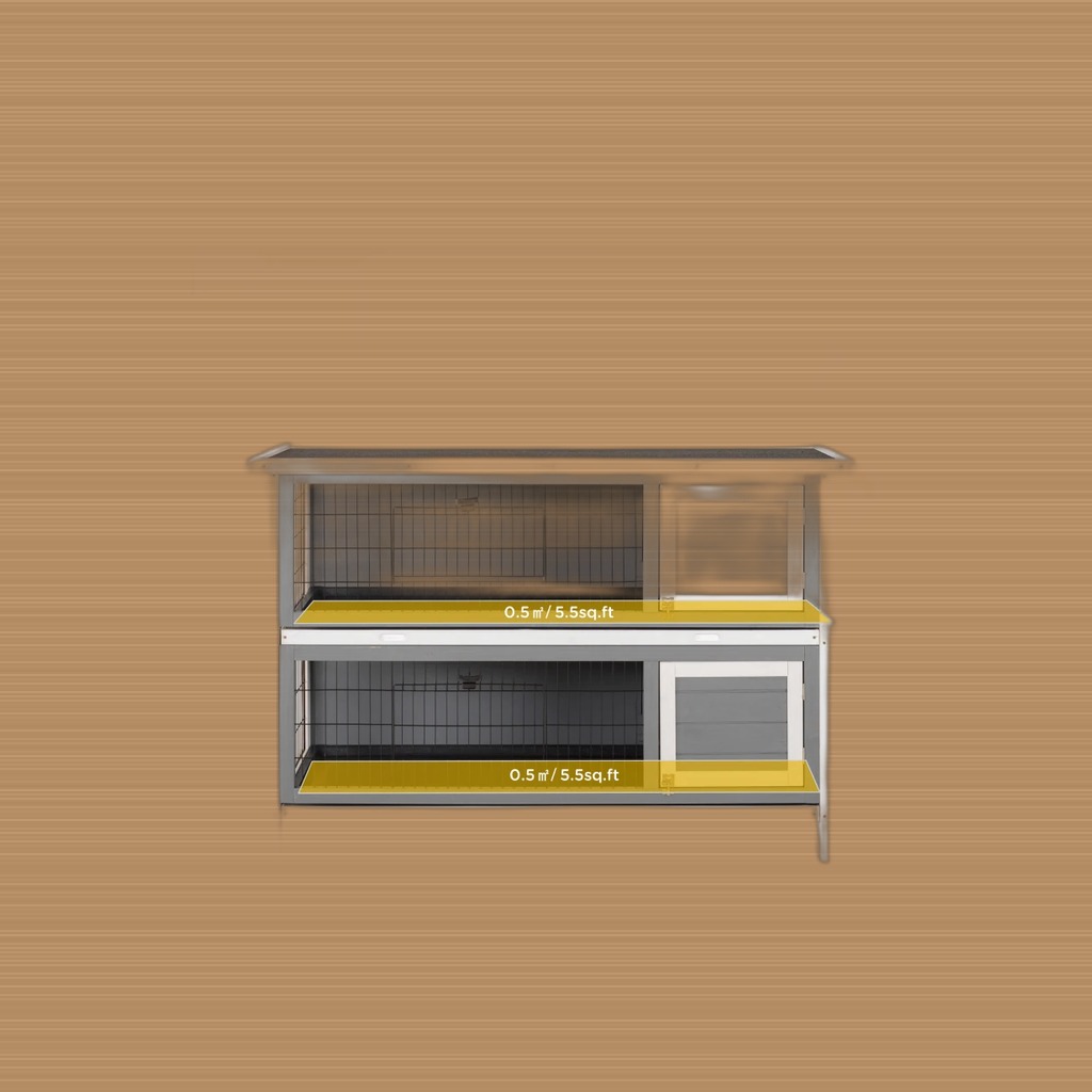 PawHut 2-Story Rabbit Hutch