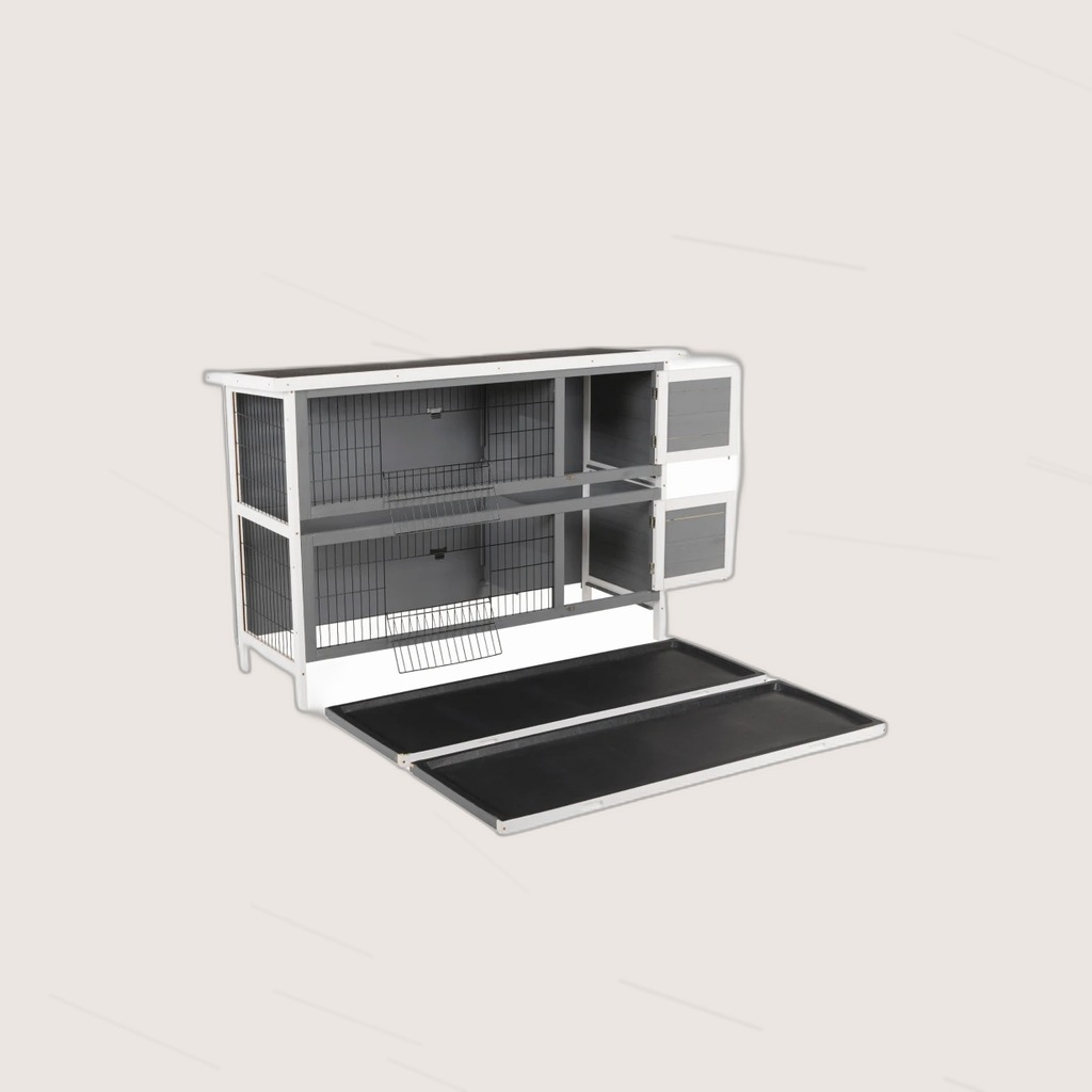 PawHut 2-Story Rabbit Hutch